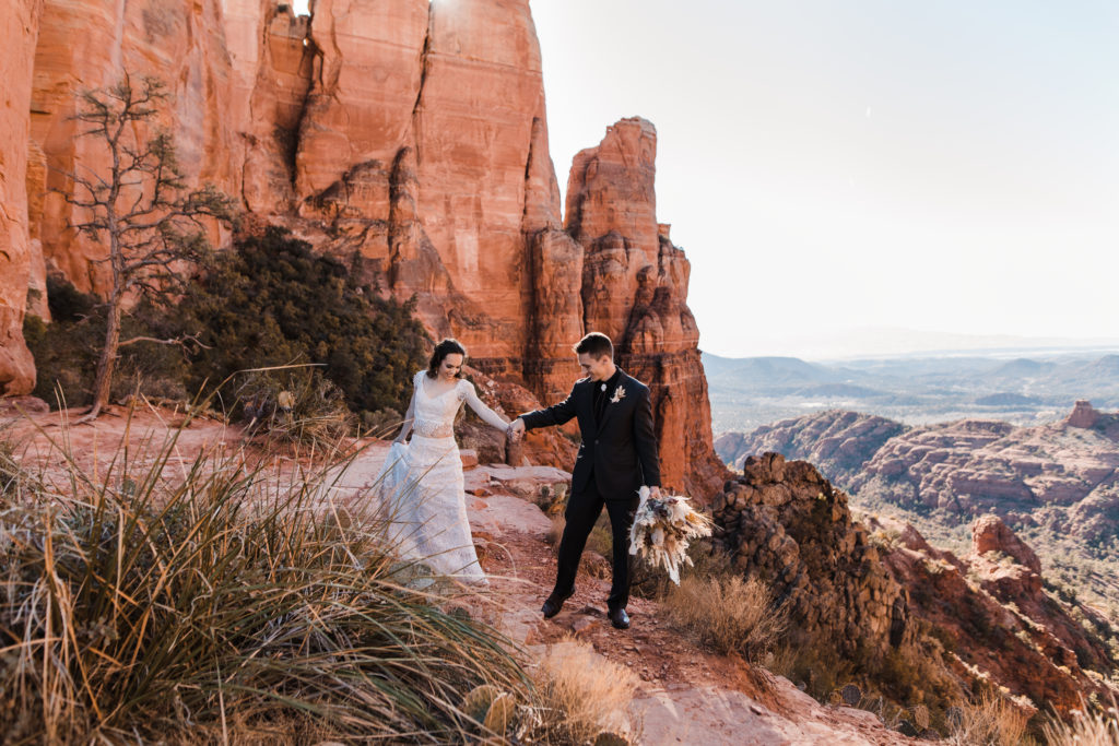 Iconic cathedral rock in sedona arizona is a popular elopement destination